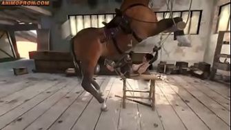 Трахает большим конским членом